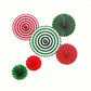 6pcs Christmas Decoration Paper Fan Set, Christmas Decor, Halloween, Halloween Decoration