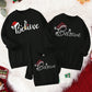 1pc Women's Casual Lovely Imitation Sequin Christmas Slogan Letter Snowflake Printed Fleece Sweatshirt For Christmas Family Party, Autumn/Winter