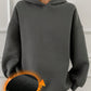 DAZY 1pc Hooded Casual Fleece Lined Solid Color Unisex Loose Sweatshirt