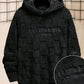 Men's Letter Jacquard Fleece Hoodie Sweatshirt, Autumn/Winter