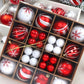 44pcs/Box Colorful Christmas Tree Ball Hanging Decorations, Red