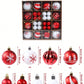 44pcs/Box Colorful Christmas Tree Ball Hanging Decorations, Red