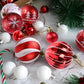 44pcs/Box Colorful Christmas Tree Ball Hanging Decorations, Red