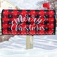 1Pc Linen Christmas Mailbox Cover, Snowflake Pattern Red Black Plaid Merry Christmas Mailbox Pad,Christmas Decoration,Noel Party Supplies,Xmas Decor,Home Decor,Navidad Decor,Garden Yard Decoration