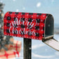 1Pc Linen Christmas Mailbox Cover, Snowflake Pattern Red Black Plaid Merry Christmas Mailbox Pad,Christmas Decoration,Noel Party Supplies,Xmas Decor,Home Decor,Navidad Decor,Garden Yard Decoration