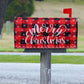 1Pc Linen Christmas Mailbox Cover, Snowflake Pattern Red Black Plaid Merry Christmas Mailbox Pad,Christmas Decoration,Noel Party Supplies,Xmas Decor,Home Decor,Navidad Decor,Garden Yard Decoration