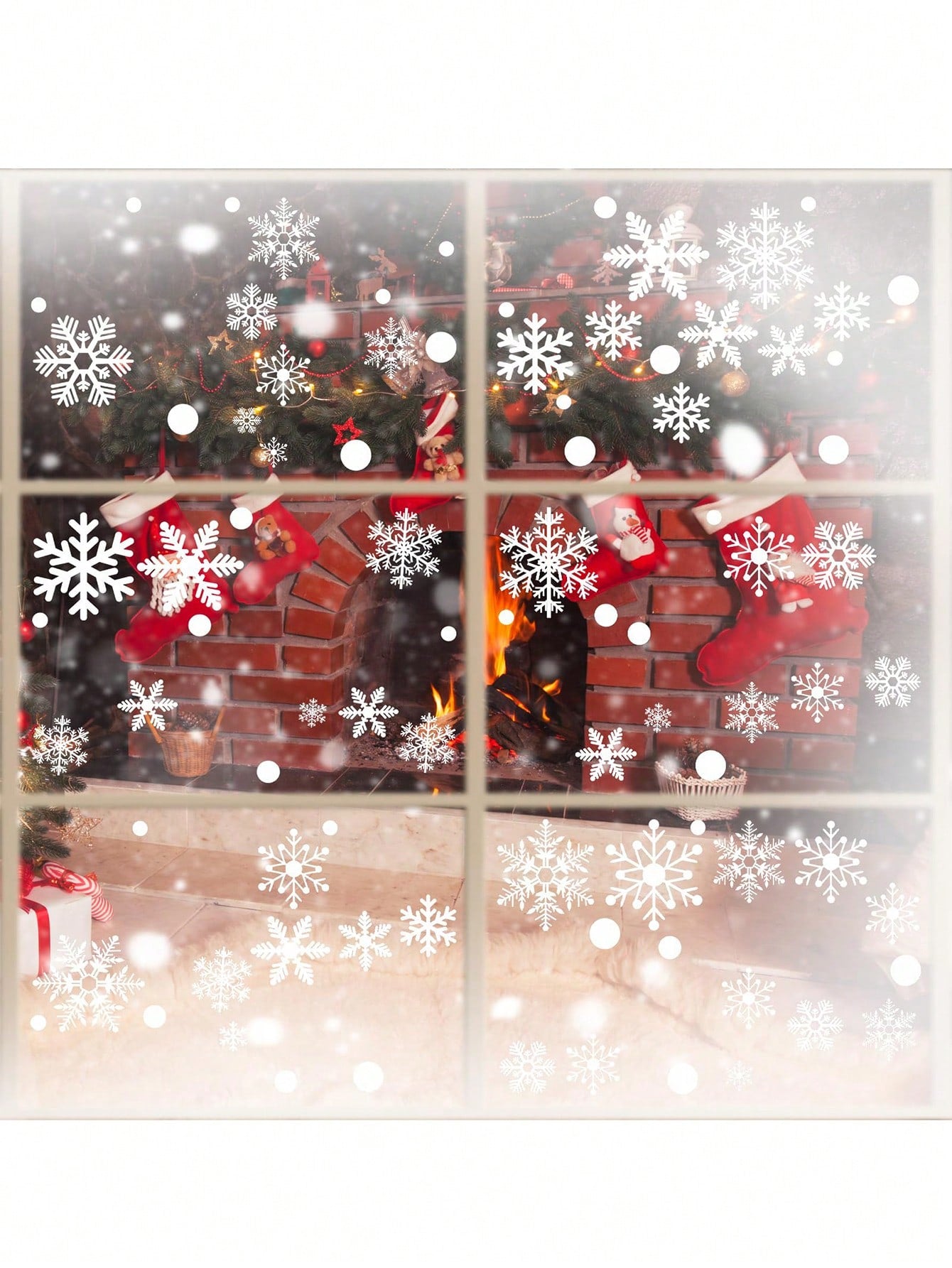 80PCS Christmas Decorations - Christmas Window Clings Christmas Decorations Indoor Christmas Decorations Clearance Snowflakes Christmas Window Decorations Stickers For Home Office Classroom