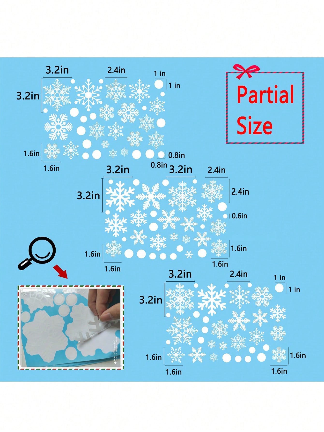 80PCS Christmas Decorations - Christmas Window Clings Christmas Decorations Indoor Christmas Decorations Clearance Snowflakes Christmas Window Decorations Stickers For Home Office Classroom