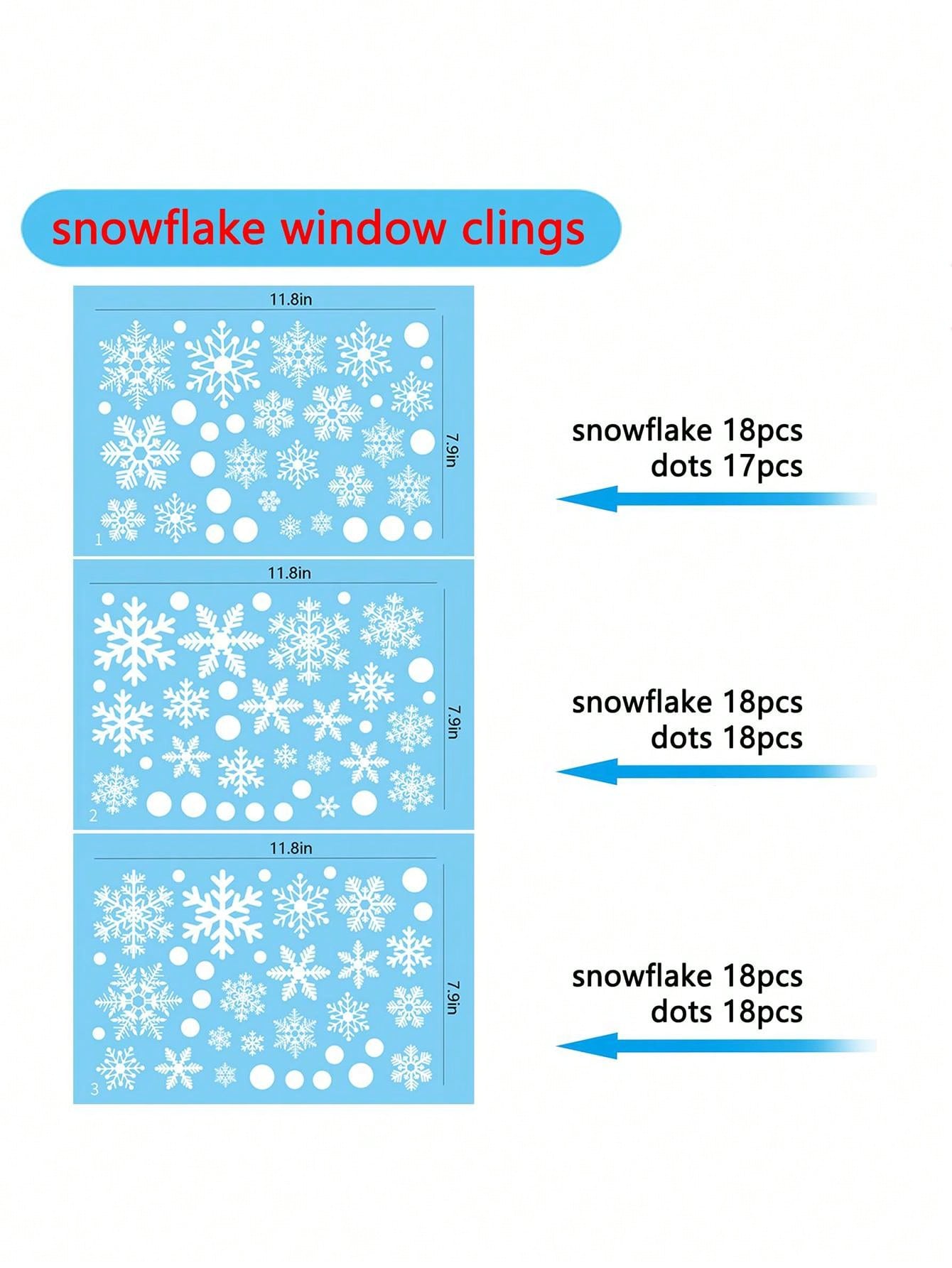 80PCS Christmas Decorations - Christmas Window Clings Christmas Decorations Indoor Christmas Decorations Clearance Snowflakes Christmas Window Decorations Stickers For Home Office Classroom