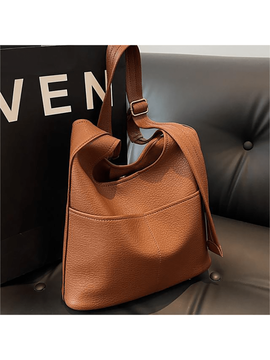 New Women's PU Leather Handbag, 2 Pieces/Set. Super Soft And Foldable, With A Large Capacity For Casual Use And A Small Wallet. Suitable For Various Scenarios, Multifunctional Storage, Showcasing A Sense Of Luxury.