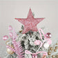 1set Pink Star Christmas Tree Topper Decor - Holiday Seasonal Decorations, Suitable For Christmas