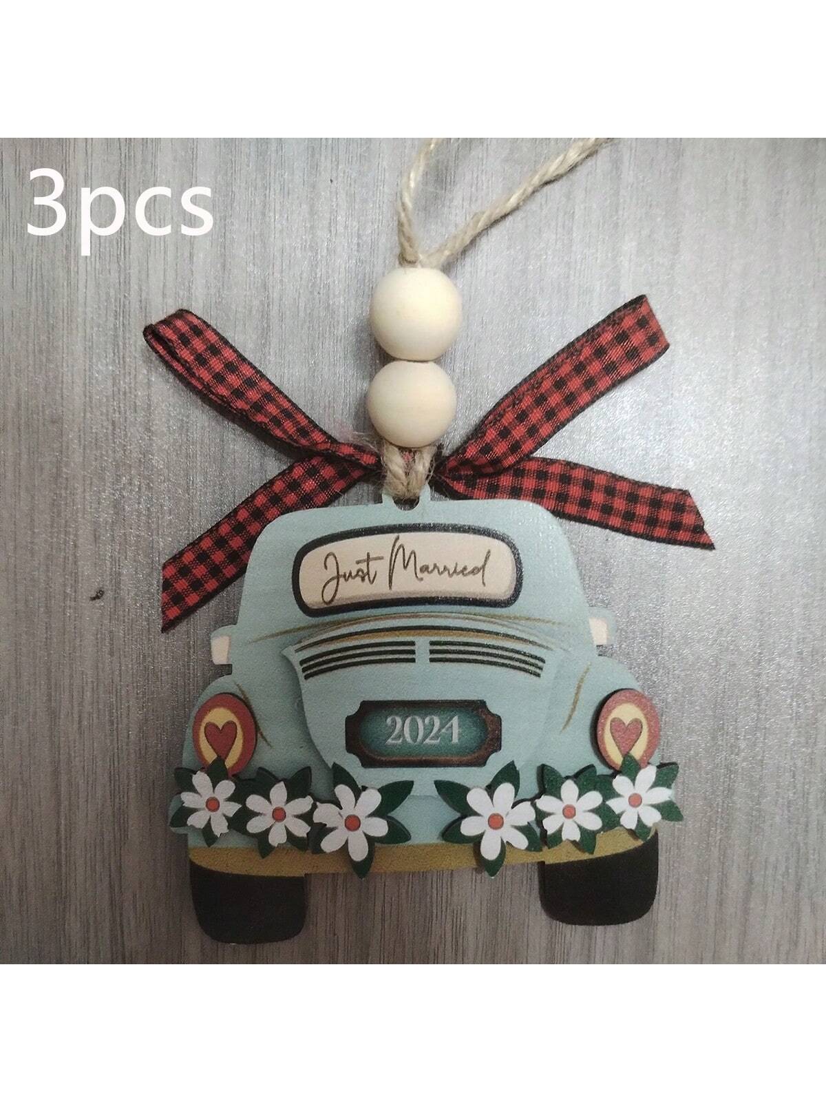 2024-2025 New Year Christmas New Home New Memories Wooden Home Holiday Decoration, Creative First Christmas Ornament For New Home, Christmas Gift Pendant, Ideal Holiday Gift