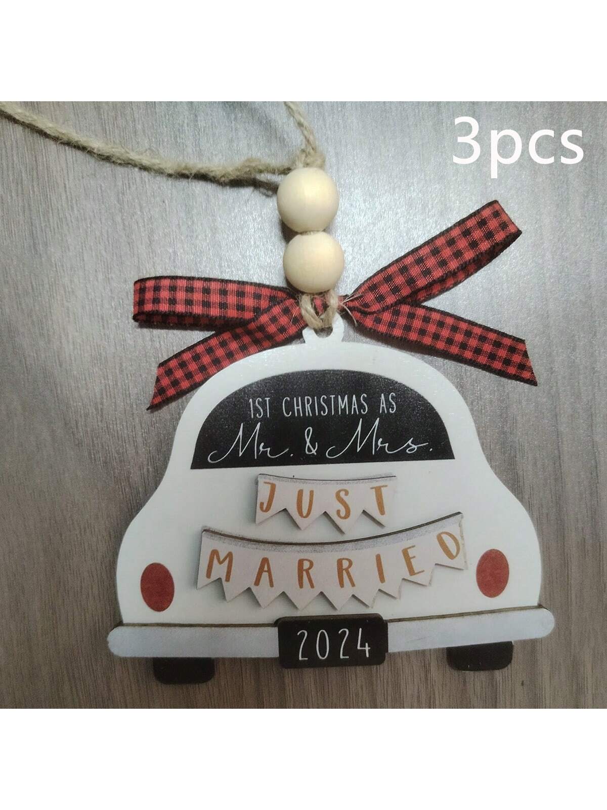 2024-2025 New Year Christmas New Home New Memories Wooden Home Holiday Decoration, Creative First Christmas Ornament For New Home, Christmas Gift Pendant, Ideal Holiday Gift