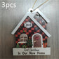 2024-2025 New Year Christmas New Home New Memories Wooden Home Holiday Decoration, Creative First Christmas Ornament For New Home, Christmas Gift Pendant, Ideal Holiday Gift