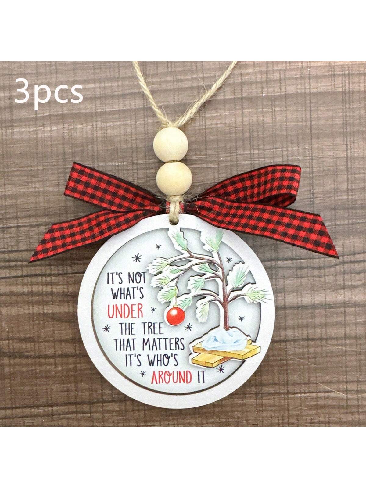 2024-2025 New Year Christmas New Home New Memories Wooden Home Holiday Decoration, Creative First Christmas Ornament For New Home, Christmas Gift Pendant, Ideal Holiday Gift