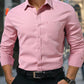 Manfinity Mode Men Spring/Autumn Casual Solid Color Long Sleeve Shirt