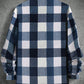 Manfinity Homme Men Button Front Long Sleeve Pocket Plaid Casual Jacket