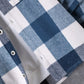 Manfinity Homme Men Button Front Long Sleeve Pocket Plaid Casual Jacket