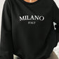 Casual Minimalist Printed Pattern Crew Neck Loose Fit Thick Sweatshirt For Autumn/Winter, Plus Size