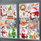 9pcs Christmas Window Clings, Santa Claus Cartoon Christmas Window Stickers, Movable Glass Window Christmas Decorations For Home, Office Holiday Decor,Christmas