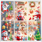 9pcs Christmas Window Clings, Santa Claus Cartoon Christmas Window Stickers, Movable Glass Window Christmas Decorations For Home, Office Holiday Decor,Christmas