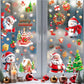 9pcs Christmas Window Clings, Santa Claus Cartoon Christmas Window Stickers, Movable Glass Window Christmas Decorations For Home, Office Holiday Decor,Christmas