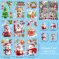 9pcs Christmas Window Clings, Santa Claus Cartoon Christmas Window Stickers, Movable Glass Window Christmas Decorations For Home, Office Holiday Decor,Christmas