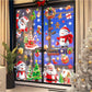 9pcs Christmas Window Clings, Santa Claus Cartoon Christmas Window Stickers, Movable Glass Window Christmas Decorations For Home, Office Holiday Decor,Christmas