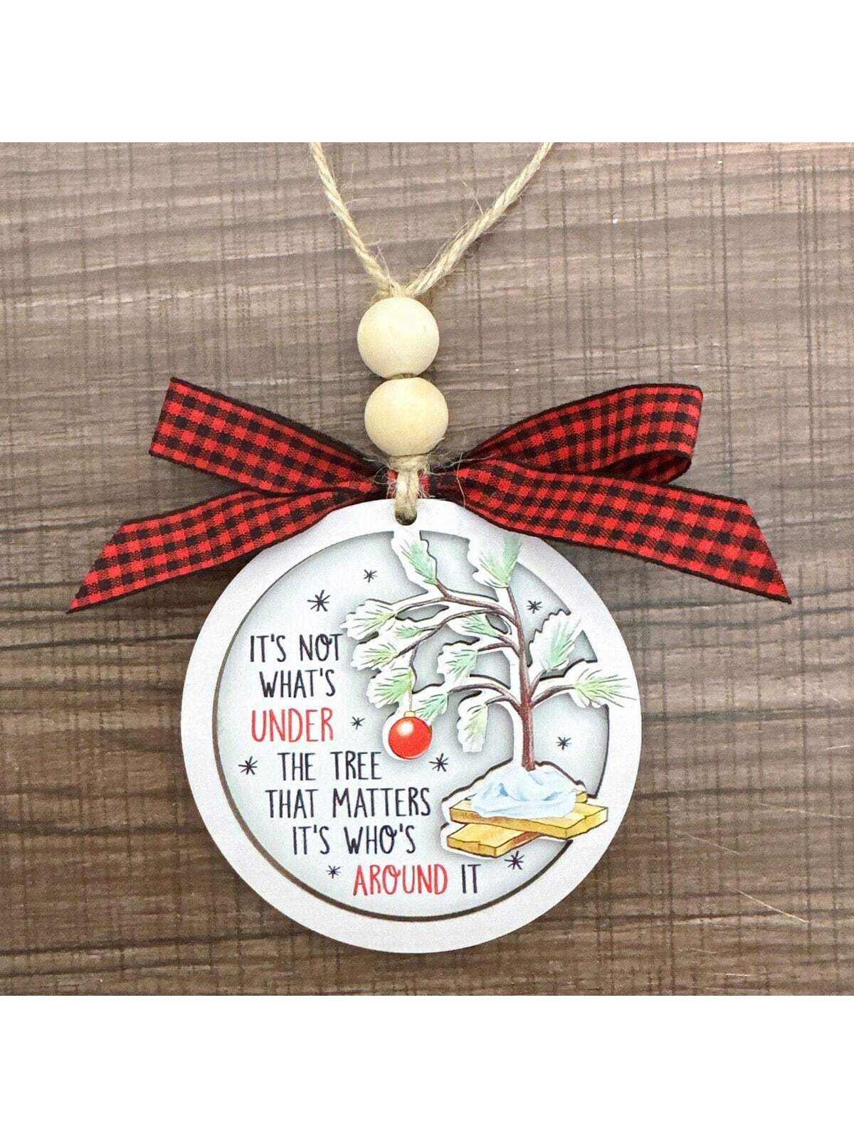 2024-2025 New Year Christmas New Home New Memories Wooden Home Holiday Decoration, Creative First Christmas Ornament For New Home, Christmas Gift Pendant, Ideal Holiday Gift