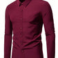 Manfinity Mode 1pc Men's Plain Color Long Sleeve Shirt For Casual