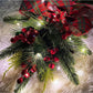 1PC Christmas Artificial Swags Xmas Wreath Stairway Swag Teardrop Trim Wreath Door Porch Decor Stair Swag Garland Christmas Swags For Home Party Decor, Halloween, Halloween Decoration