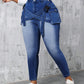 SXY Plus Size Mid Waist Elastic Denim Skinny Jeans With 3D Pockets