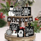 14Pcs/Set Christmas Snowmen Decoration For Tiered Tray Christmas Table Sign Decor ,Hello Winter Tabletop Wooden Christmas Snow Indoor Winter Farmhouse Home Xmas Party House Shelf Decorations,Christmas