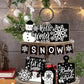 14Pcs/Set Christmas Snowmen Decoration For Tiered Tray Christmas Table Sign Decor ,Hello Winter Tabletop Wooden Christmas Snow Indoor Winter Farmhouse Home Xmas Party House Shelf Decorations,Christmas