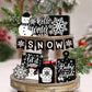 14Pcs/Set Christmas Snowmen Decoration For Tiered Tray Christmas Table Sign Decor ,Hello Winter Tabletop Wooden Christmas Snow Indoor Winter Farmhouse Home Xmas Party House Shelf Decorations,Christmas