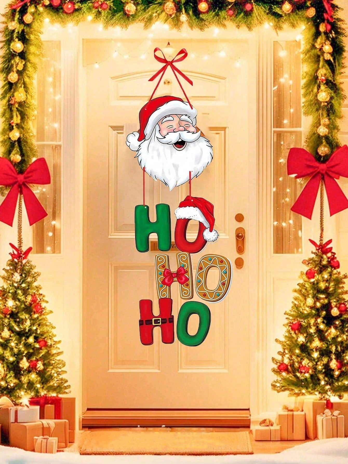 1pc Christmas Party Door Hanging Decor, Santa Claus