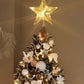 1PC Star Tree Toppers Christmas Decorations, Lighted Rustic Rattan Star With Battery Operated Copper Wire Lights For Christmas Tree Decorations