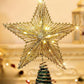 1PC Star Tree Toppers Christmas Decorations, Lighted Rustic Rattan Star With Battery Operated Copper Wire Lights For Christmas Tree Decorations