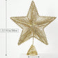 1PC Star Tree Toppers Christmas Decorations, Lighted Rustic Rattan Star With Battery Operated Copper Wire Lights For Christmas Tree Decorations