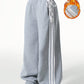 Coolane Women's Casual Streetwear Banded Texture Decoration Wide Leg Sweatpants