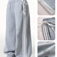 Coolane Women's Casual Streetwear Banded Texture Decoration Wide Leg Sweatpants