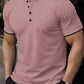 Manfinity Homme Men Summer Casual Striped Collar Short Sleeve Polo Shirt