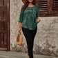 EMERY ROSE Plus Size Paisley Print Loose Fit Round Neck 3/4 Sleeve T-Shirt For Casual Daily Wear, Autumn, For Christmas