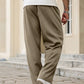 Manfinity Homme Plus Size Men's Casual Pants With Front Tie And Pockets, Everyday Wear