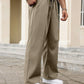 Manfinity Homme Plus Size Men's Casual Pants With Front Tie And Pockets, Everyday Wear