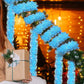 1pc-78.74inches Blue Christmas Tinsel Garland Artificial Christmas Garland Xmas Metallic Twist Hanging Garland Fireplace Mantel Wreath Decor For Staircase Railing Indoor Outdoor Ornaments,Christmas