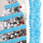 1pc-78.74inches Blue Christmas Tinsel Garland Artificial Christmas Garland Xmas Metallic Twist Hanging Garland Fireplace Mantel Wreath Decor For Staircase Railing Indoor Outdoor Ornaments,Christmas