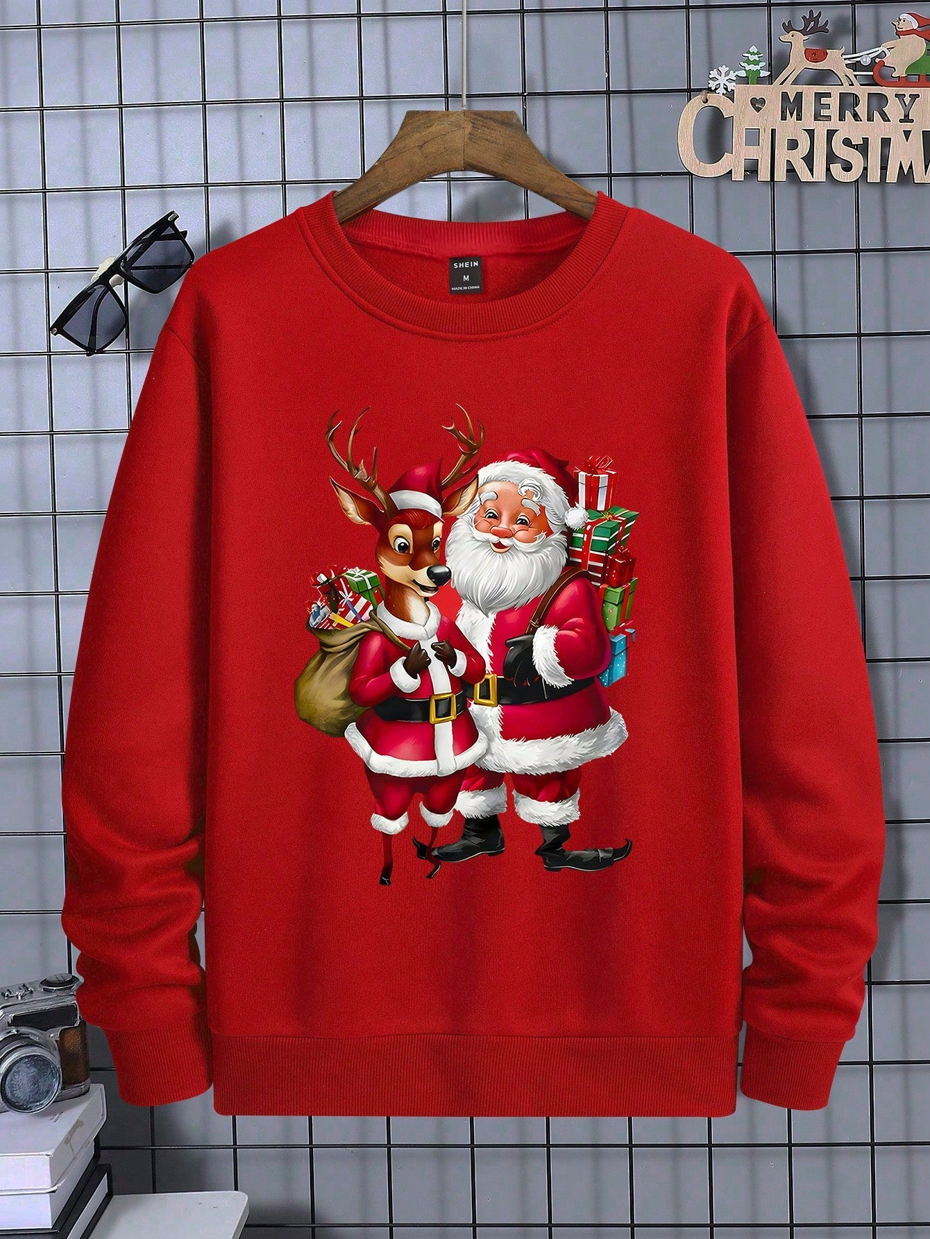 SHEIN 1pc Men's Fashion Streetwear Christmas Santa Claus