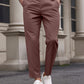 Manfinity Bizformal Men's Solid Color Woven Straight Leg Business Casual Pants With Pockets