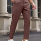 Manfinity Bizformal Men's Solid Color Woven Straight Leg Business Casual Pants With Pockets